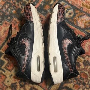 Nike Women's Black Sneakers with Brown Leopard Swoosh